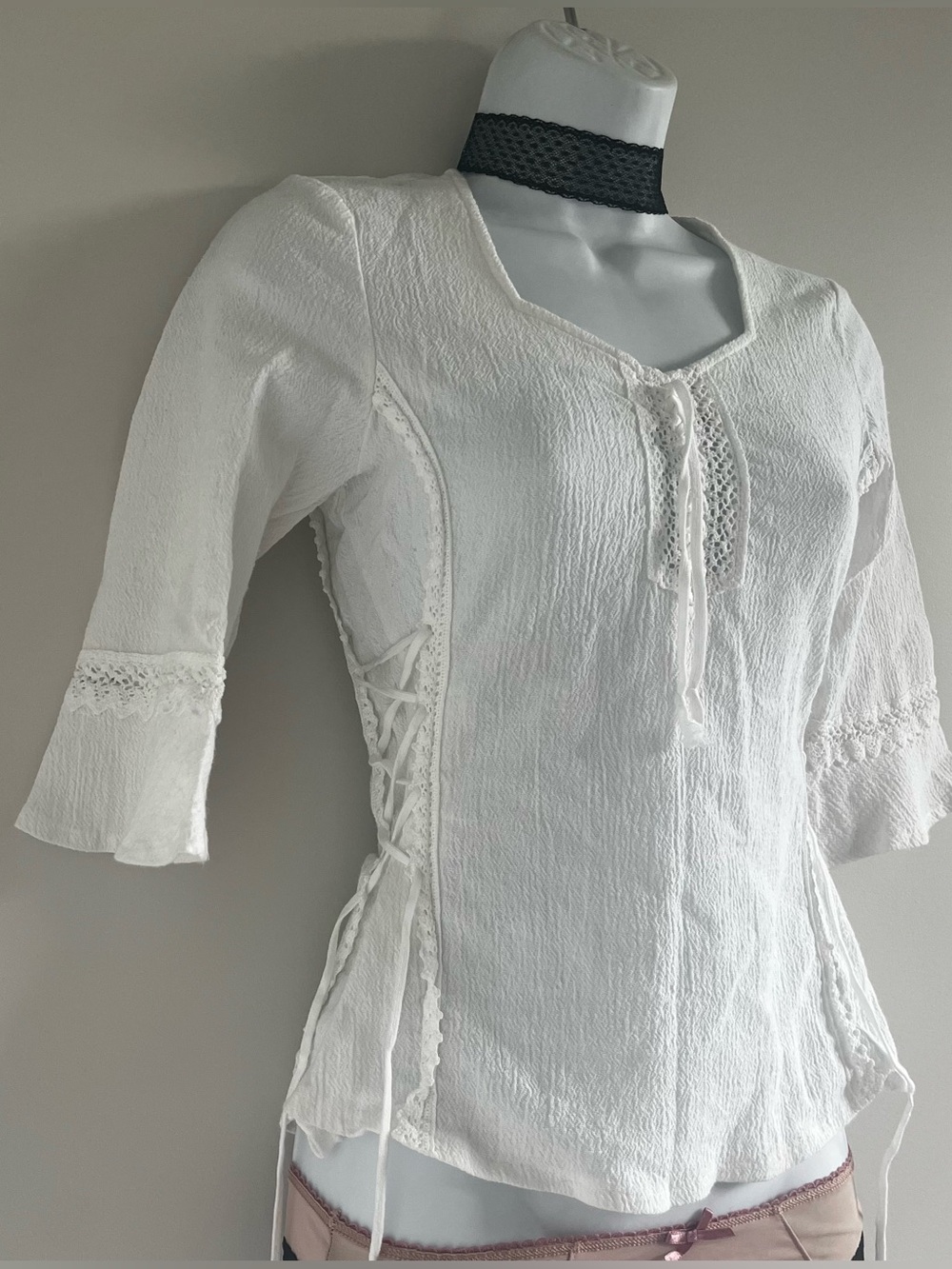 Vintage White Blouse Corset